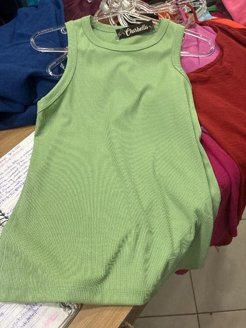 Camiseta de malha canelada
