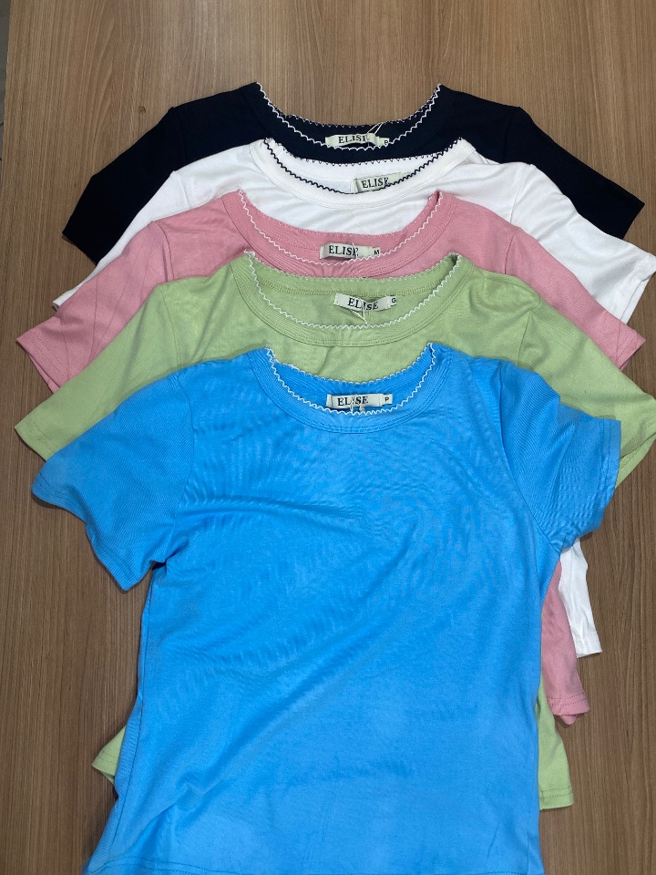 Blusa 100% algodão manga curta