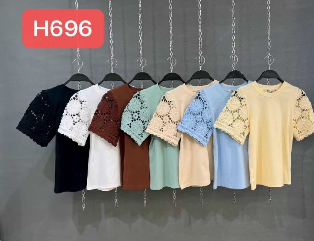 Blusa manga croche
