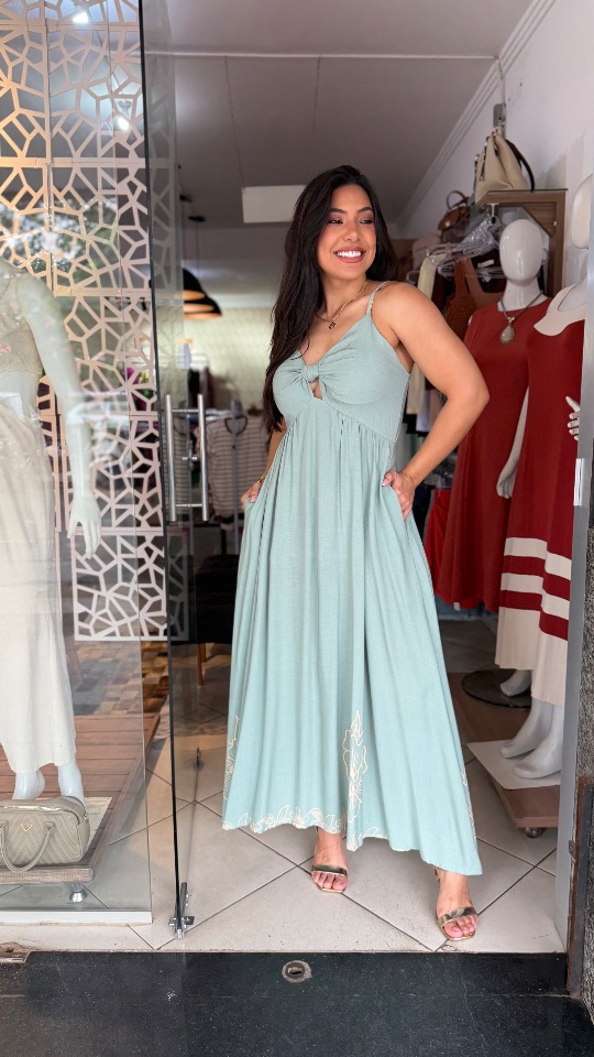 Vestido longo estampado