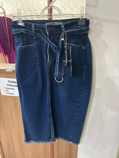Saia jeans c/cinto