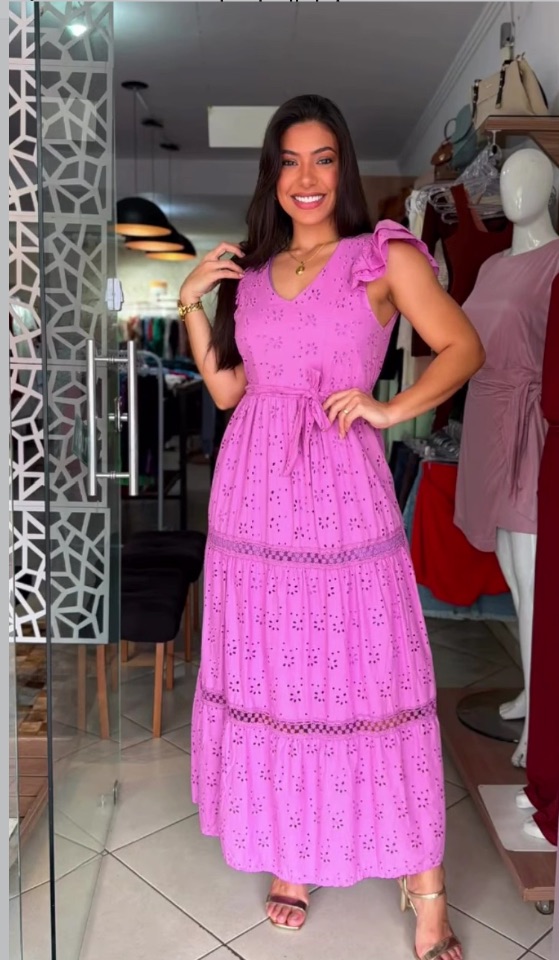 Vestido longo na Laise