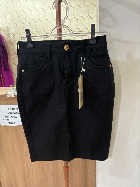 Saia jeans preto