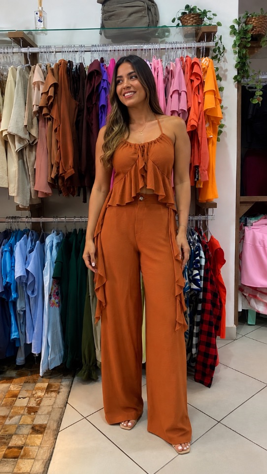 Conjunto calça e Crooped