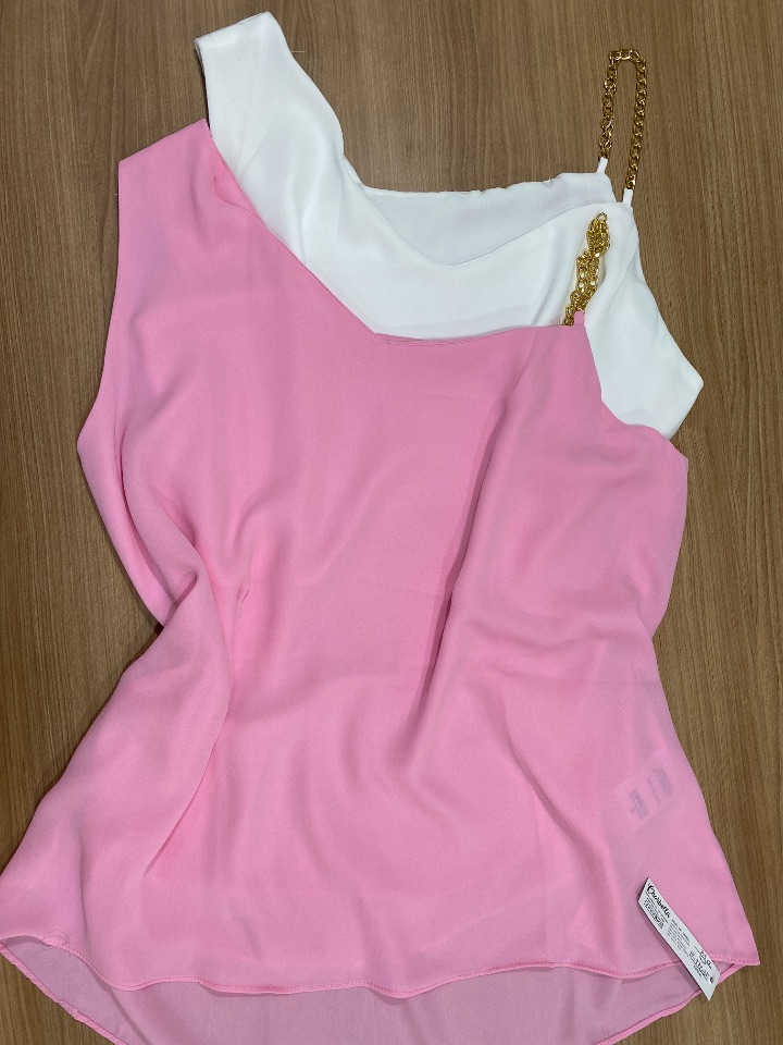 Blusa crepe 1alça corrente