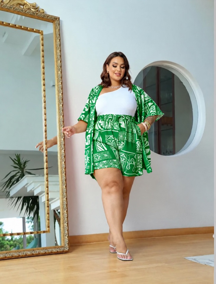 Conjunto estampado kimone e short